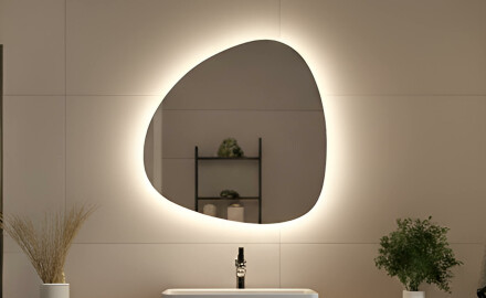 Oglindă decorativă LED cu formă neregulată 54x54 cm cu lumină neutră 4500K