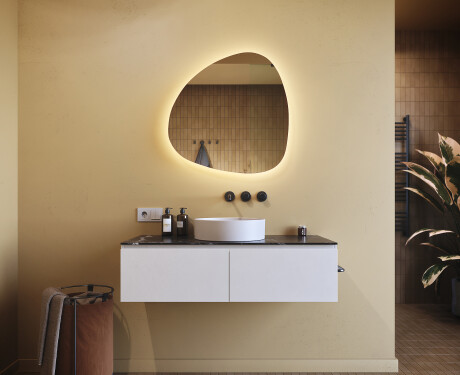 Oglinzi pentru baie cu LED în formă neregulată 74x74cm cu lumină LED rece 7000K, lumină caldă 3000K sau lumină neutră 4500K #8