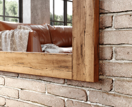 Oglindă rectangulară de perete cu ramă lemn L224 #2