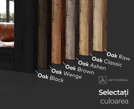 Oglindă LED rectangulară de perete cu ramă lemn L225 #3