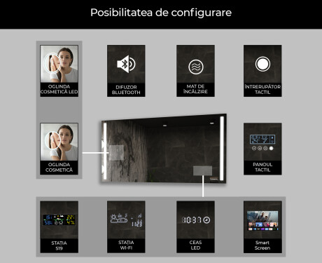 Dreptunghiulara oglinda cu LED la comanda L02 #8