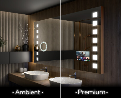 Oglinda moderna dreptunghiulara baie cu LED L03