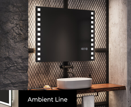 Oglinda moderna dreptunghiulara baie cu LED L03 #4