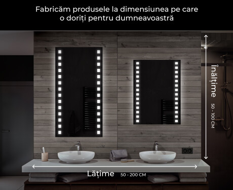 Oglinda moderna dreptunghiulara baie cu LED L03 #6