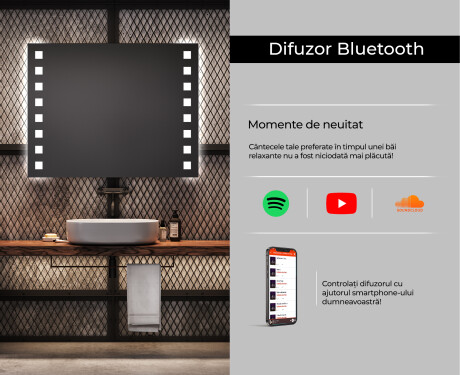Oglinda moderna dreptunghiulara baie cu LED L03 #6