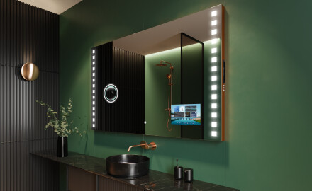 Oglinda moderna dreptunghiulara baie cu LED L03