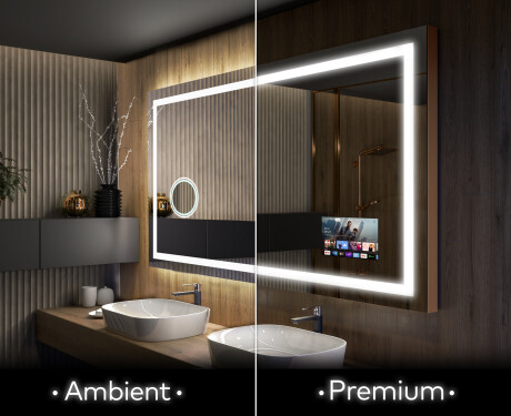 Oglinda moderna dreptunghiulara baie cu LED L15 #1
