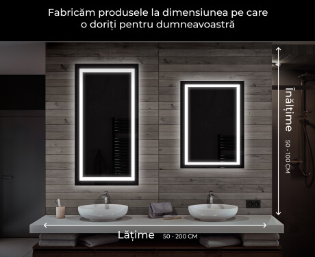 Oglinda moderna dreptunghiulara baie cu LED L15 #6