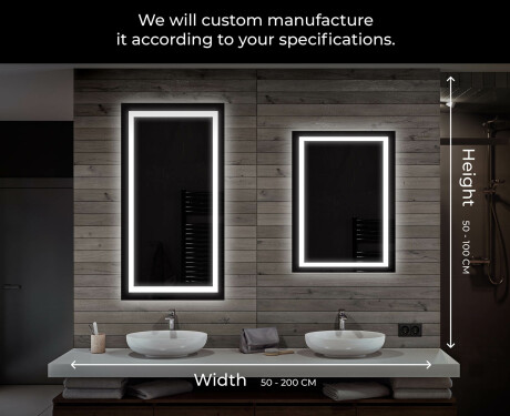 Oglinda moderna dreptunghiulara baie cu LED L15 #7