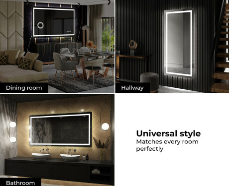 Oglinda moderna dreptunghiulara baie cu LED L15 #10