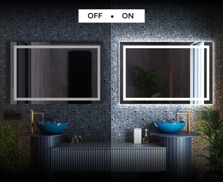 Oglinda moderna dreptunghiulara baie cu LED L15 #3