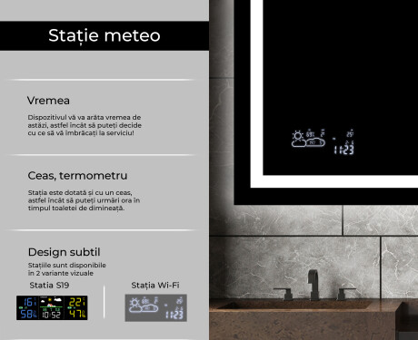 Oglinda moderna dreptunghiulara baie cu LED L15 #5