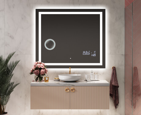 Oglinda moderna dreptunghiulara baie cu LED L15 #9