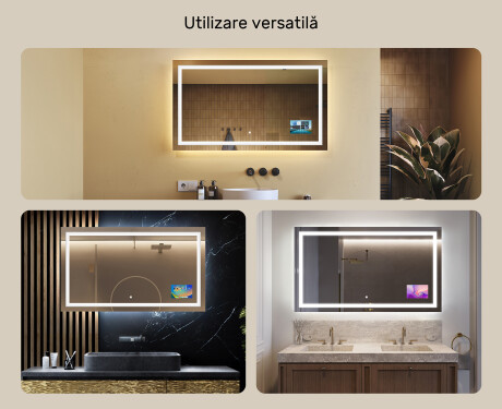 Oglinda moderna dreptunghiulara baie cu LED L15 120x80cm - SmartScreen, DualColor #2
