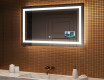 Oglinda moderna dreptunghiulara baie cu LED L15 120x80cm - SmartScreen, DualColor, Saltea de încălzire