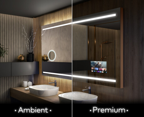 Oglinda cu LED baie mari de perete L23 #1