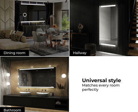 Oglinda moderna dreptunghiulara baie cu LED L47 #10
