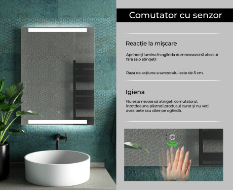 Oglinda moderna dreptunghiulara baie cu LED L47 #7