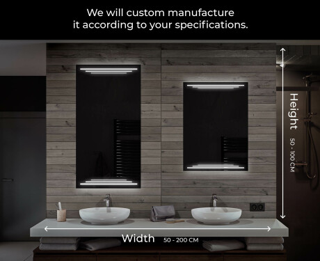 Oglinda cu LED baie mari de perete L75 #7