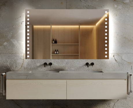 Oglinda cu LED baie mari de perete de la baterii L06