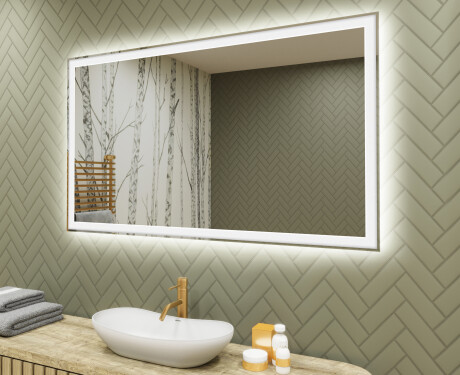 Oglinzi moderne baie cu leduri 120x70cm cu lumină LED rece 7000K, lumină caldă 3000K sau lumină neutră 4500K