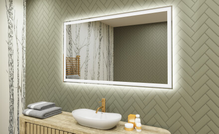 Oglinzi moderne baie cu leduri 120x70cm cu lumină LED rece 7000K, lumină caldă 3000K sau lumină neutră 4500K