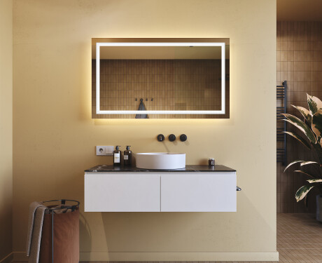 Oglinzi moderne baie cu leduri 120x70cm cu lumină LED rece 7000K, lumină caldă 3000K sau lumină neutră 4500K #8