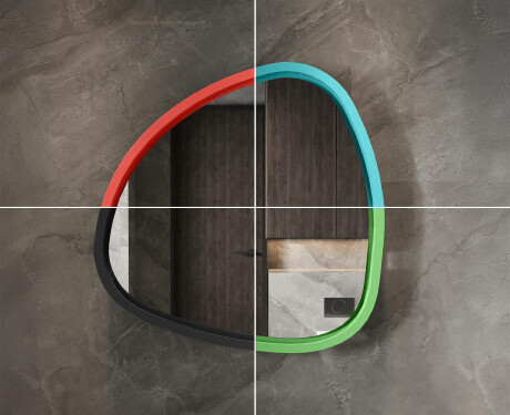 Oglindă LED neregulată cu ramă MDF lăcuită lucios L308 #6