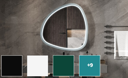 Oglindă LED neregulată cu ramă MDF lăcuită lucios L308