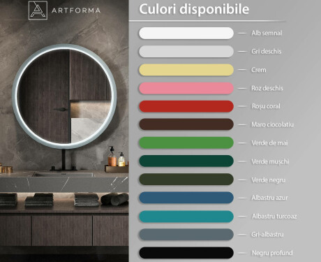 Oglindă LED rotundă cu ramă din MDF lăcuit L306 #3
