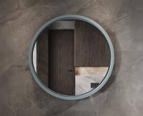 Oglindă LED rotundă cu ramă din MDF lăcuit L306 #8