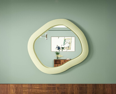 Oglindă LED de designer cu MDF, formă geometrică, L309 #4
