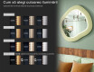 Oglindă LED de designer cu MDF, formă geometrică, L309 #5