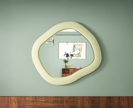 Oglindă LED de designer cu MDF, formă geometrică, L309 #7