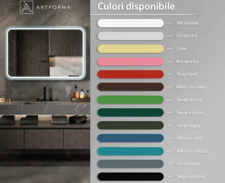 Oglindă LED rotunjită cu ramă din MDF lăcuit L305 #3