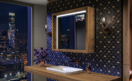 Rama oglinzi moderne baie cu leduri - WoodenFrame