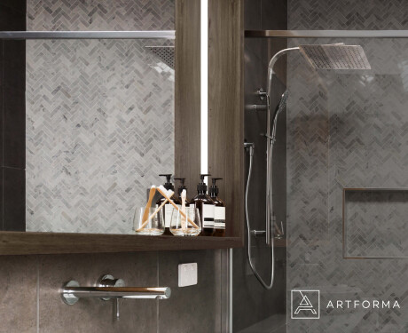 Oglindă LED pentru baie cu ramă WoodenFrame, în culoarea Stejar Oslo #10