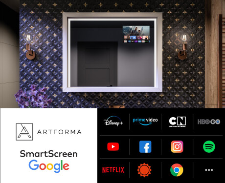 Oglindă LED pentru baie cu ramă WoodenFrame, în culoarea Stejar Oslo #3