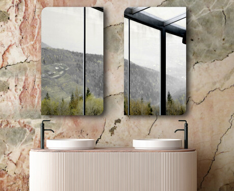 Oglindă rotunjite vertical de perete L202 #6