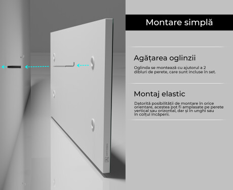 Oglindă rectangulară de perete cu ramă L197 #6