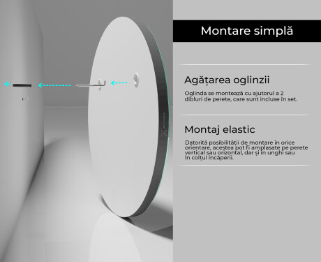 Oglindă rotunde de perete cu ramă L203 #5