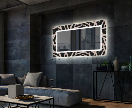 Moderna oglinzi decorative cu leduri perete salon - Lines #2