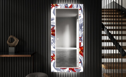 Oglindă decorativă cu iluminare LED pentru anticameră - Sea Flowers