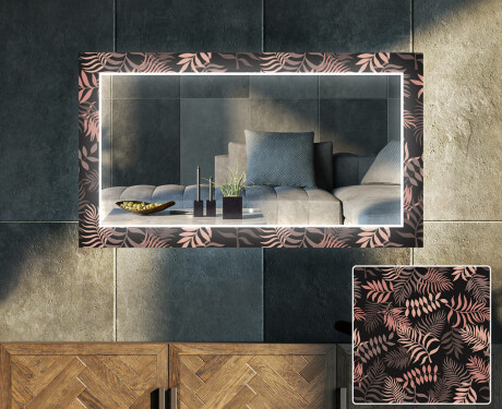 Moderna oglinzi decorative cu leduri perete salon - Jungle