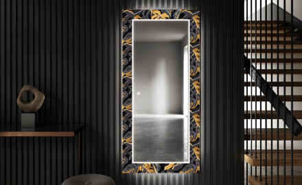 Decoratiune oglinda cu LED hol moderna - Autumn Jungle
