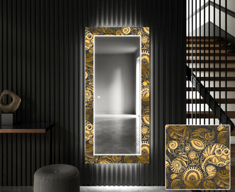 Decoratiune oglinda cu LED hol moderna - Ancient Pattern #1
