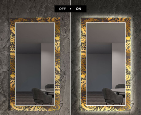 Decoratiune oglinda cu LED hol moderna - Ancient Pattern #7