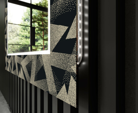 Oglinda LED decorativa perete salon - Dotted Triangles #11