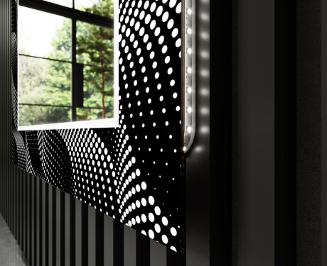 Moderna oglinzi decorative cu leduri perete salon - Dark Wave #11