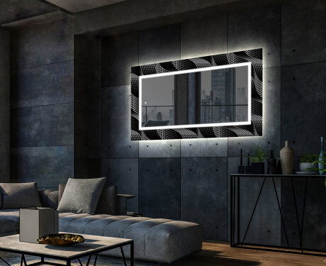 Moderna oglinzi decorative cu leduri perete salon - Dark Wave #2
